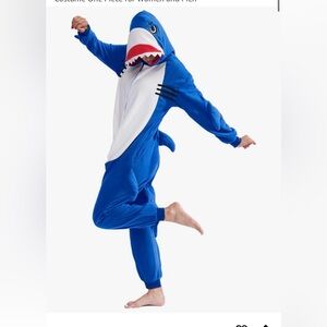 Unisex Blue Shark Costume flannel Onsie Size Small ( runs larger)